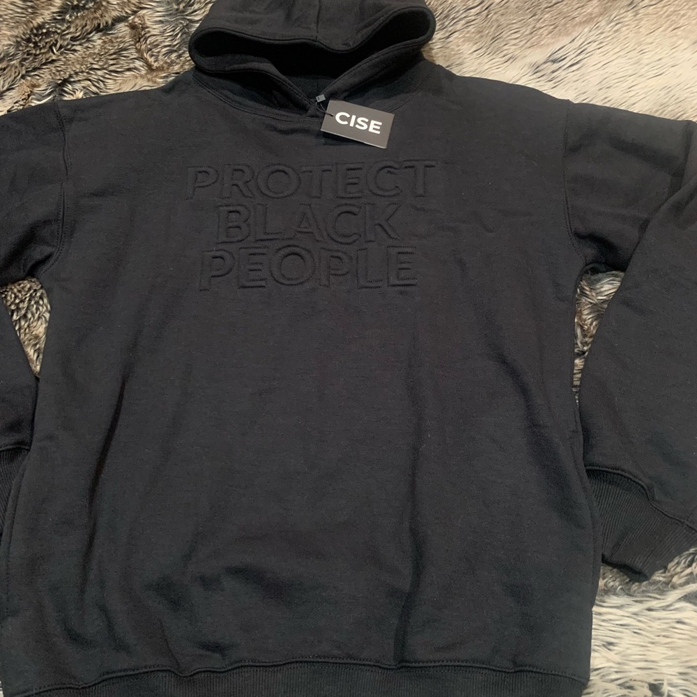 CISE PROTECT BLACK PEOPLE HOODED SWEATSHIRT (BLACK) - 3D EMBROIDERY SIZE L NWT